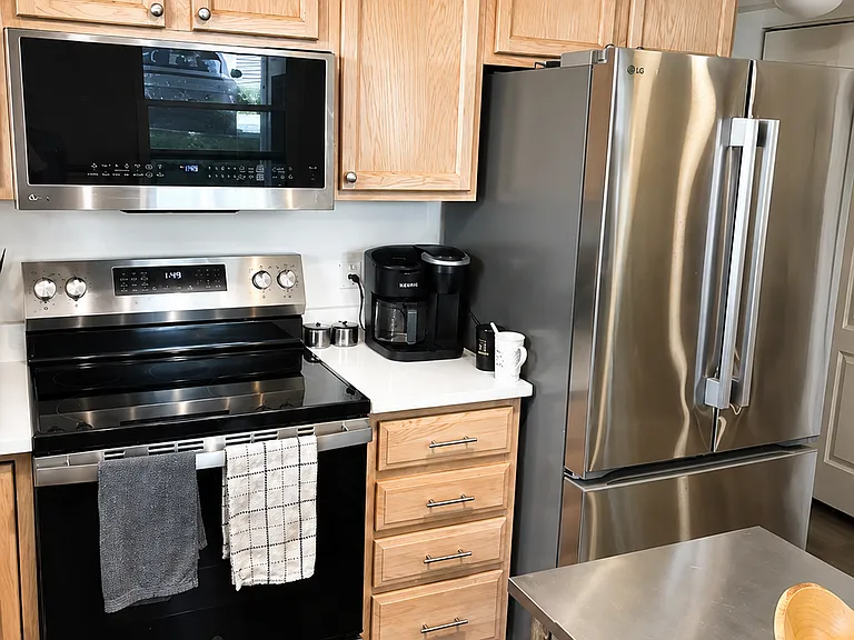 Stainless steel appliances new as of 7/2025.