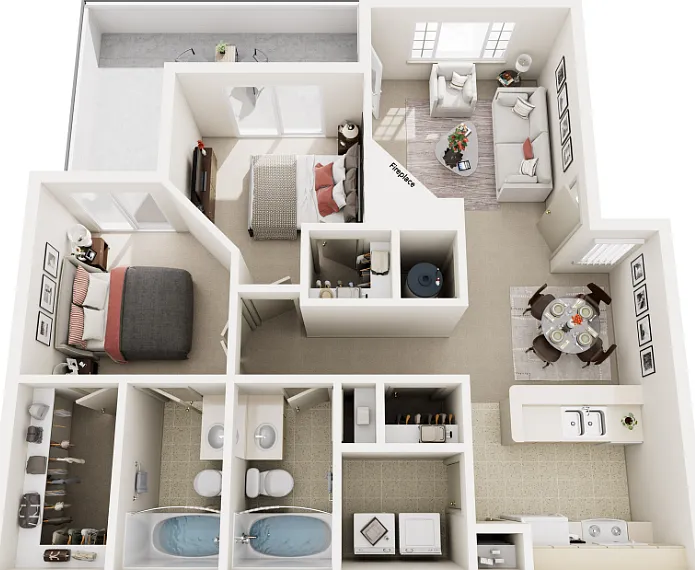 D - Classic Floorplan Diagram