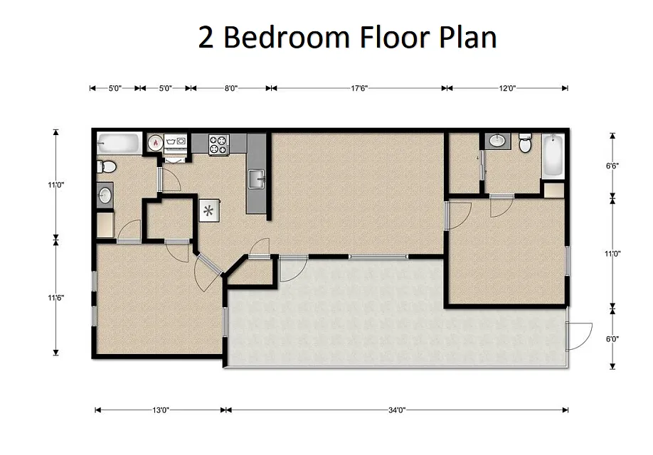 Floor plan 2BR UPG