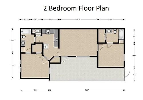 Floor plan 2BR UPG