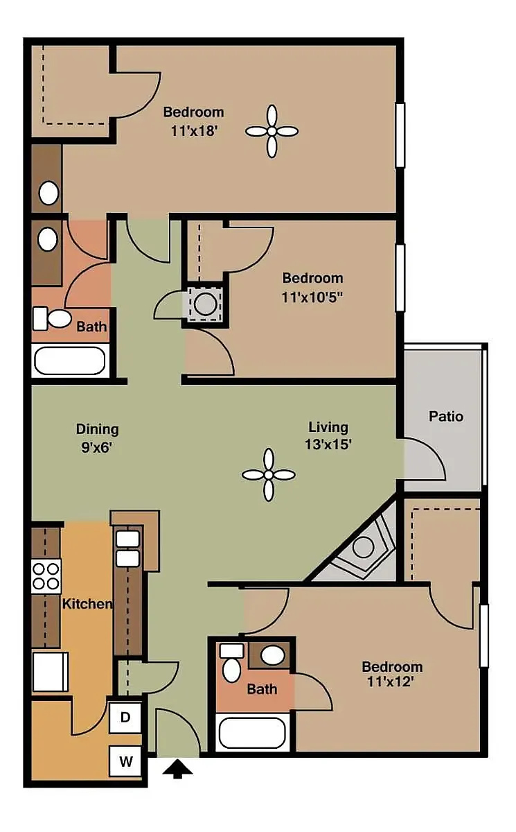 Floor plan Three Bedroom