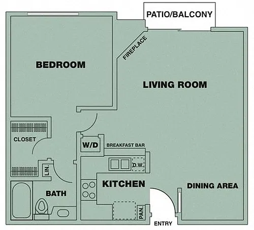 Floor plan 1 Bedroom/ 1 Bath
