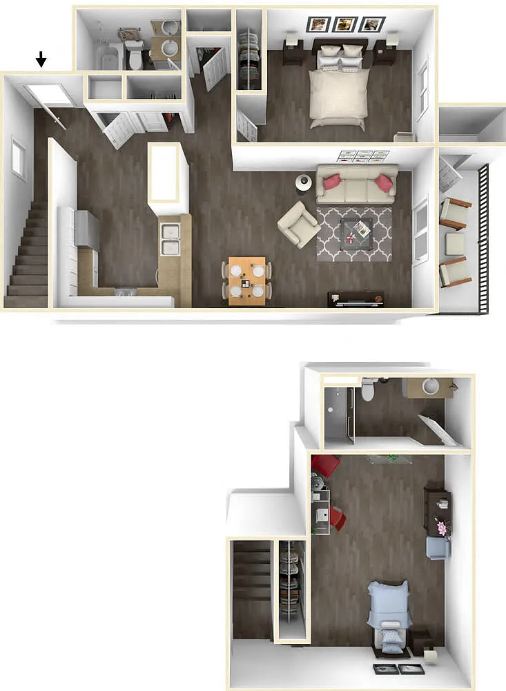 Floor plan 2BD, 2BTH