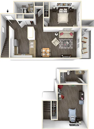Floor plan 2BD, 2BTH