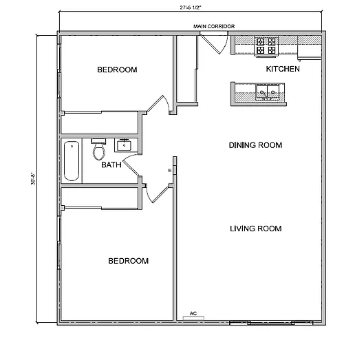 Floor plan 2 Bedroom