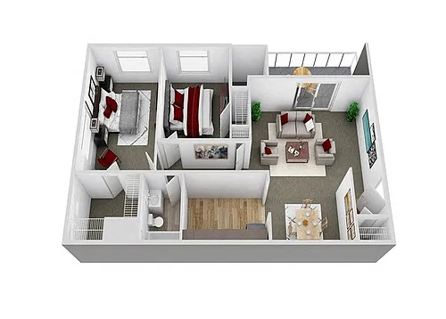 Floor plan 2 Bedroom 1 Bath
