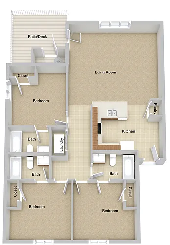 Floor plan Three Bedroom