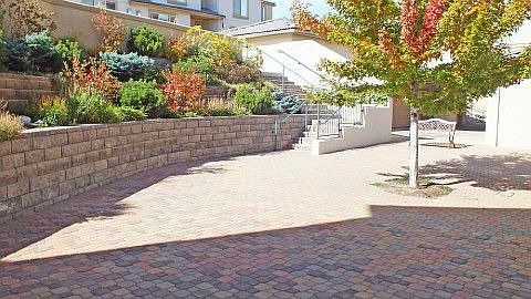 Bright sunny courtyard