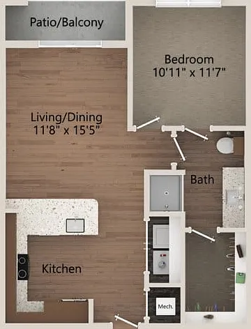 Floor plans are artist's rendering. All dimensions are approximate. Actual product and specifications may vary in dimension or detail. Not all features are available in every apartment. Prices and availability are subject to change. Floor plans are artist