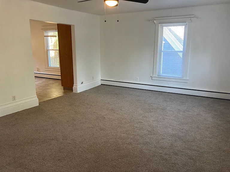 Living room into the kitchen