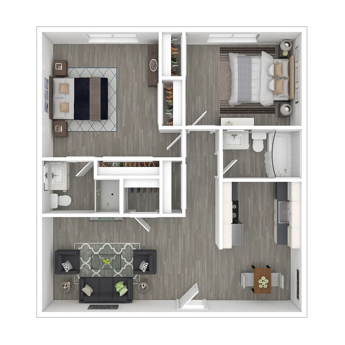 Floor plan 2 Bedroom 2 Bath