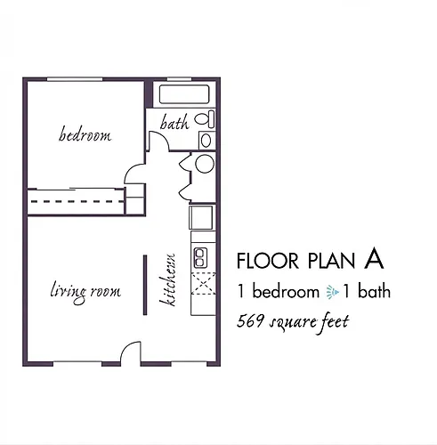 Floor plan 1 Bedroom