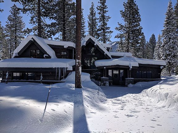 Front of cabin in winter