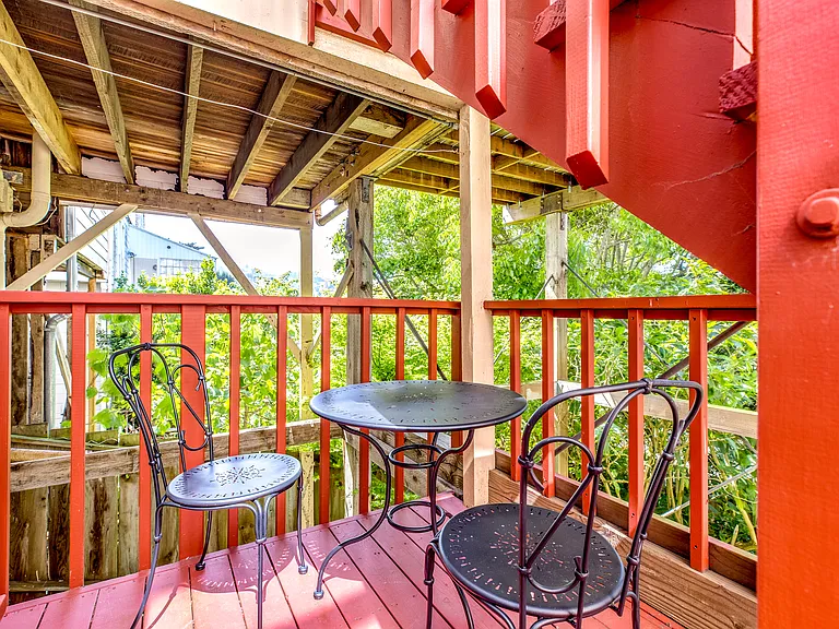 Lower level deck overlooking the garden.