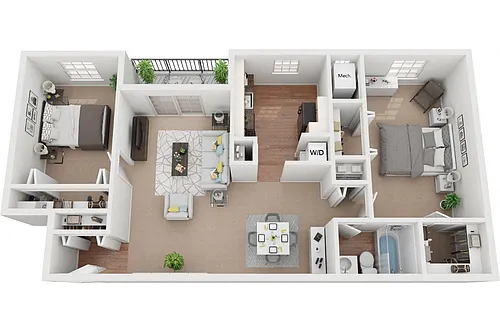 Floor plan Baldwin Closed Den 2 Bedroom 1 Bath