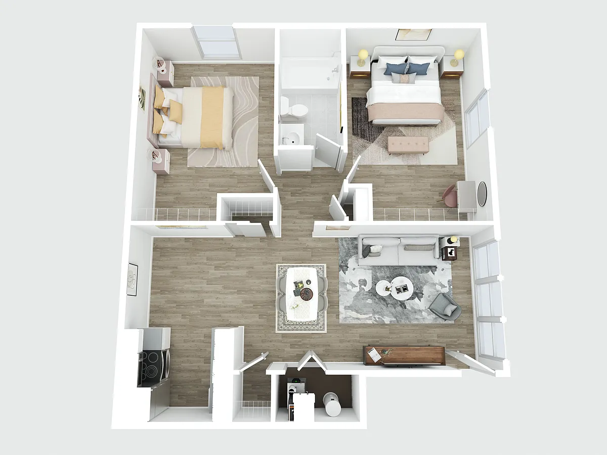 Floor plan 2BD 1BA Larger