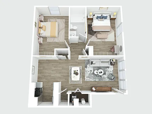 Floor plan 2BD 1BA Larger