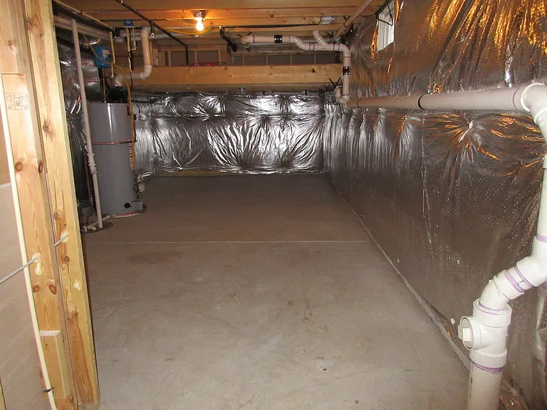 Unfinished section of the basement