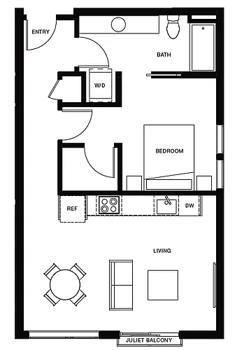 Floor plan 1 Bedroom A3