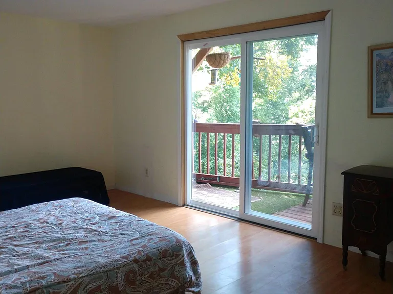 Master bedroom with deck