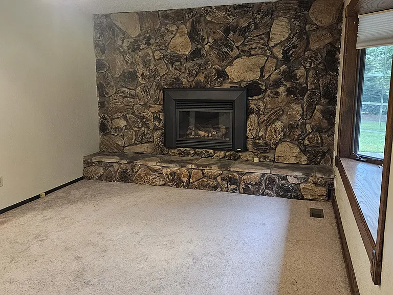 Gas fireplace in living room