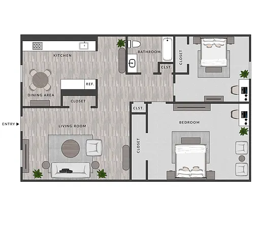 Floor plan B2 - 2x1 (LS)