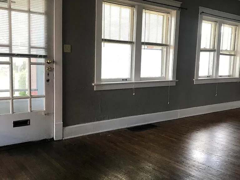 Living room looking out to front porch