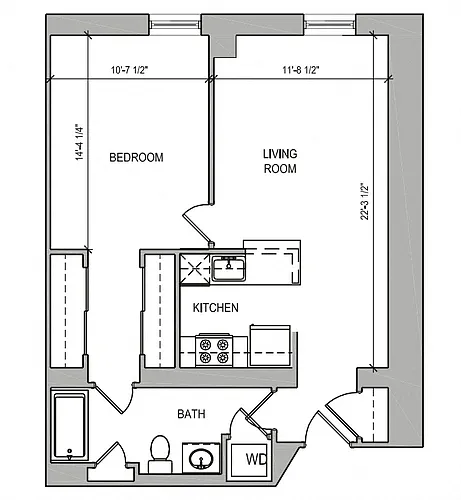 Floor plan HC-15 One Bedroom