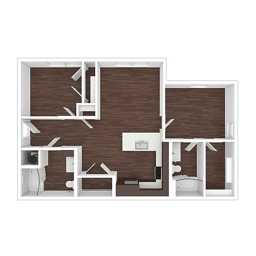 Floor plan Income-Restricted 2 Bedroom 2 Bath 60% TC