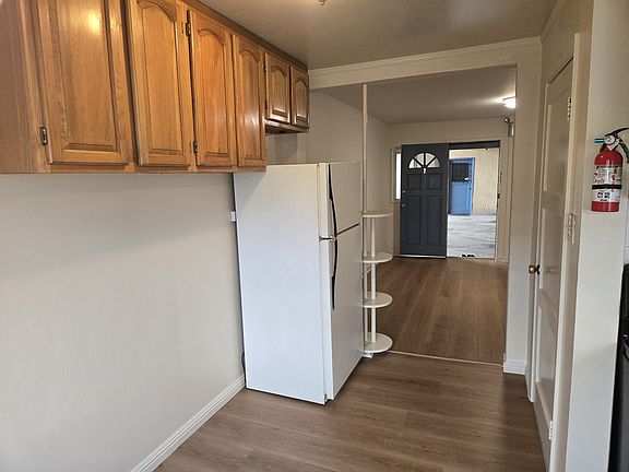 view of front door from eating area