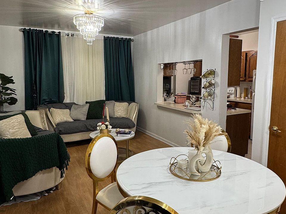 Living room and dining area