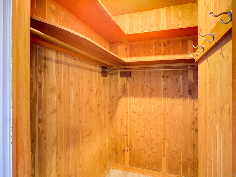 Cedar-lined closet in master bedroom