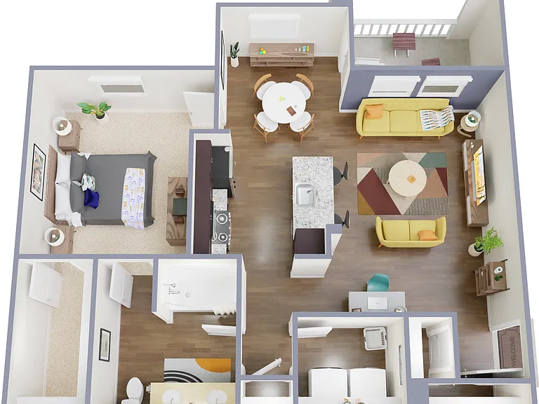 1 Bed, 1 Bath Floor Plan 1 Bed, 1 Bath Floor Plan