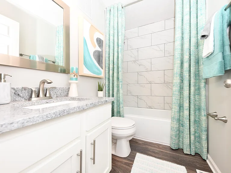 Spacious Bathroom + Granite Counters