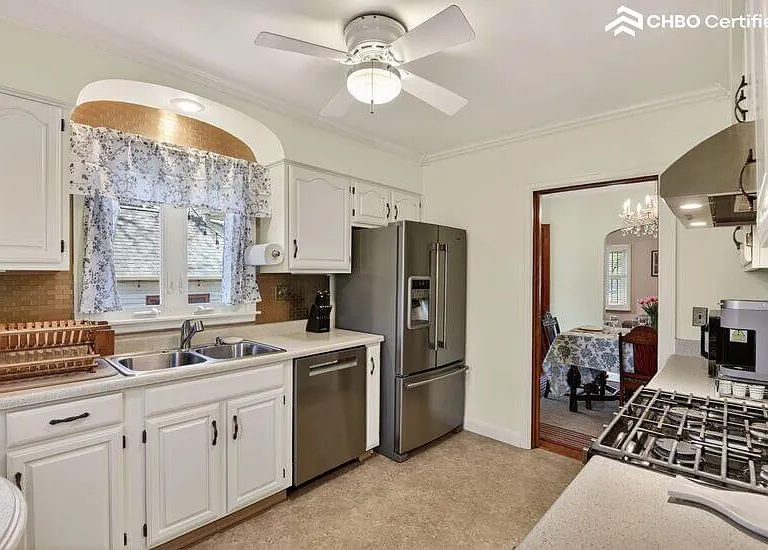 Kitchen looking into dining room