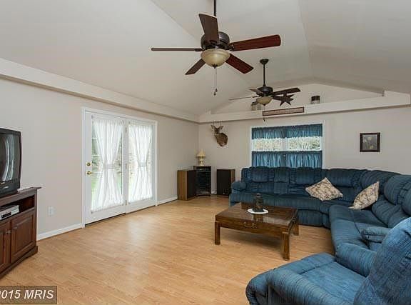 Family Room with cathedral ceiling