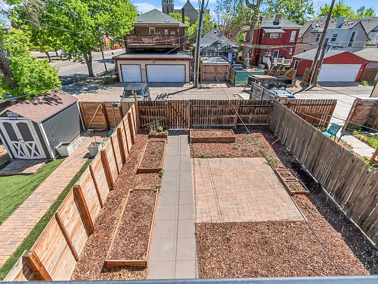 fenced backyard