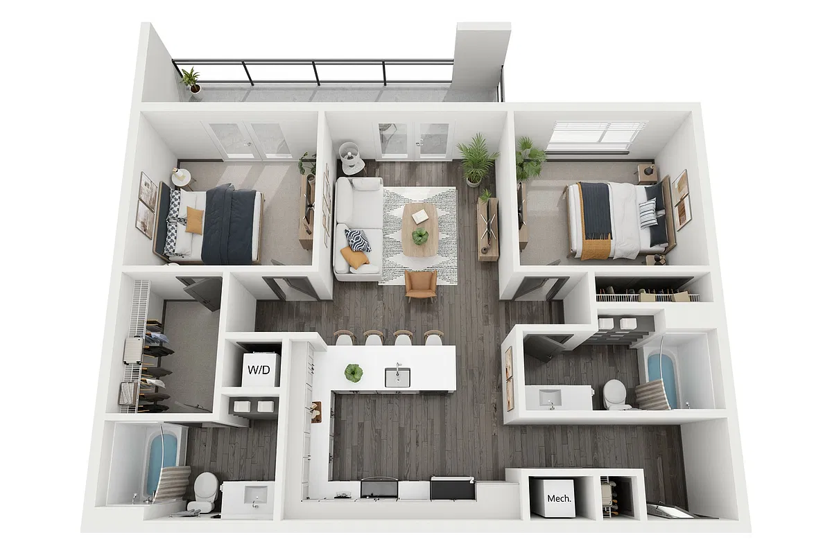 Floor plan Two Bedroom/Two Bathroom
