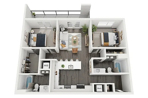 Floor plan Two Bedroom/Two Bathroom
