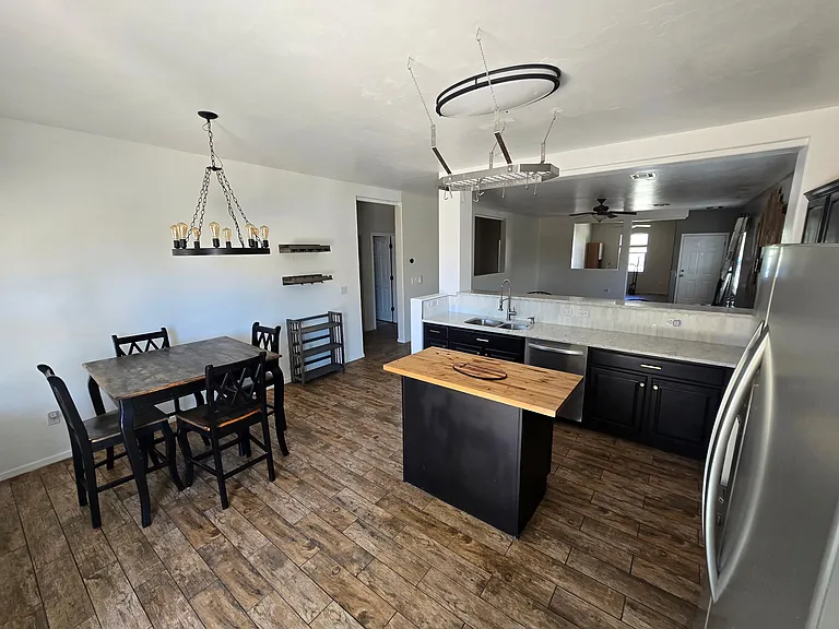 Kitchen view from the pantry. Dining Table not included