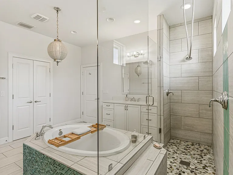 Primary bath soaking tub