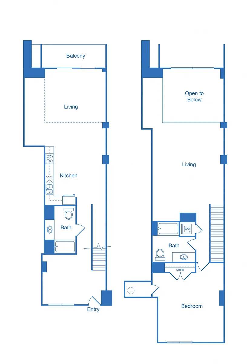 Floor plan 2 Bed 2 Bath_2H