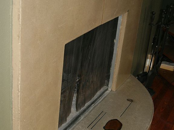 Nice concrete fireplace 