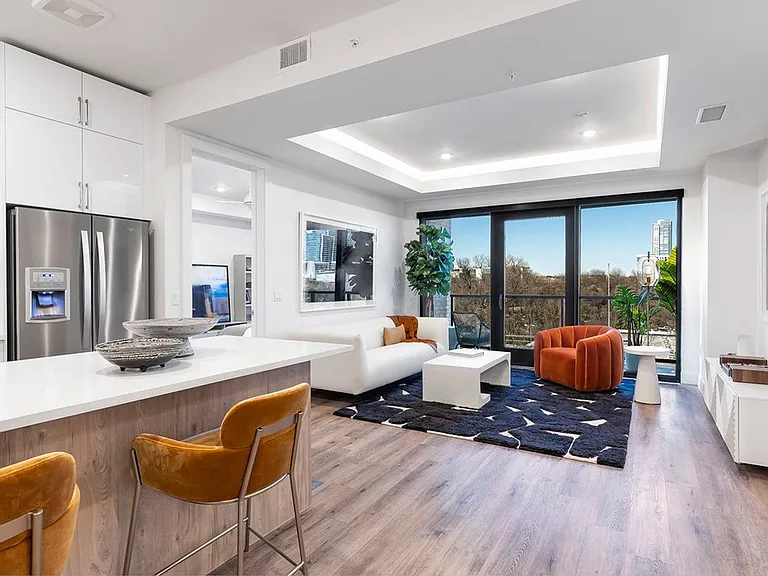 B3A Model Home: Living Room with Skyline Views