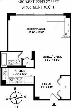 2nd image of 360 W 22nd St APT 10H
