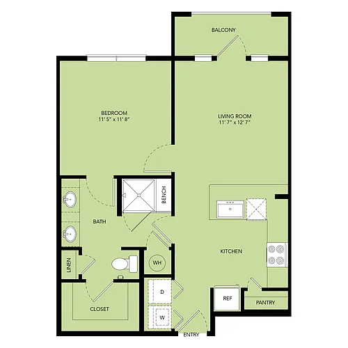 Floor plan A2-665sf-A2S.1