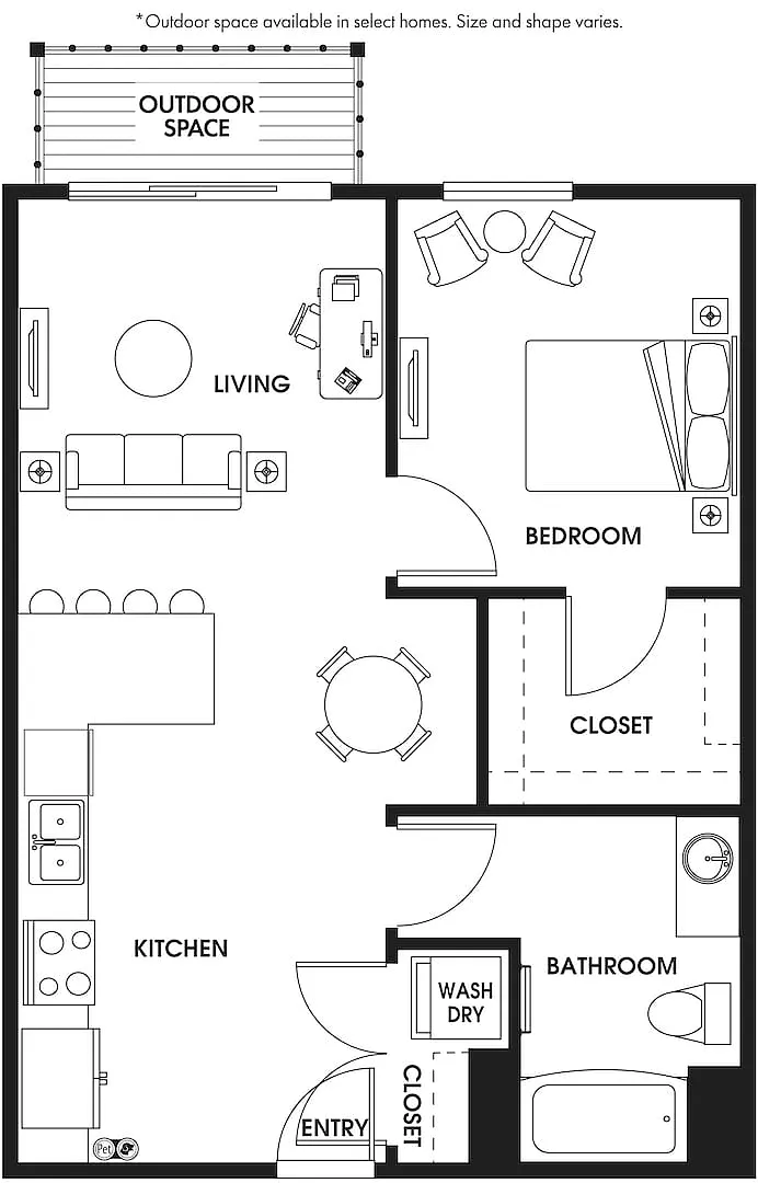 Floor plan A5 One Bed