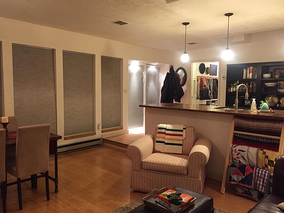 View from living room to kitchen
