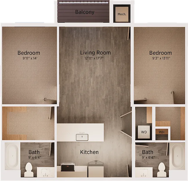 Floor plan 2-Bed Flat