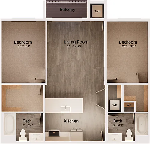 Floor plan 2-Bed Flat